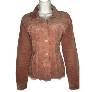 Black Label C'est Toi Women's Sz (M) Rose Pink Corduroy Coat